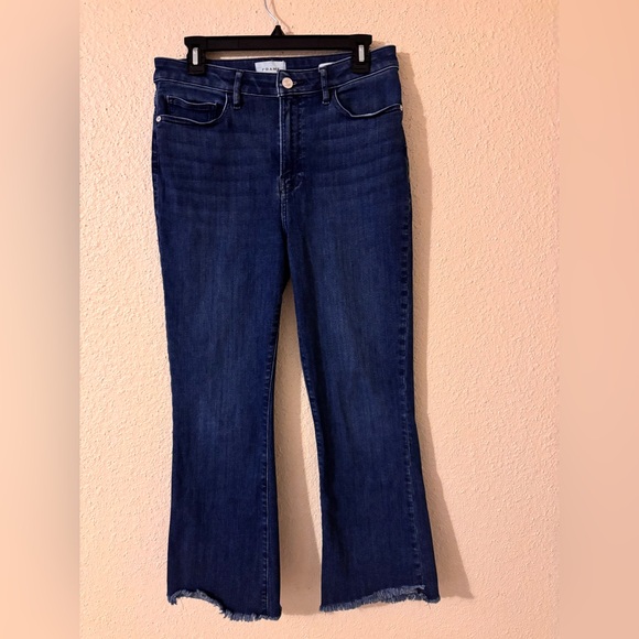 Frame Le Crop Mini Boot Raw Hem High Rise Jeans 30 - Picture 4 of 9